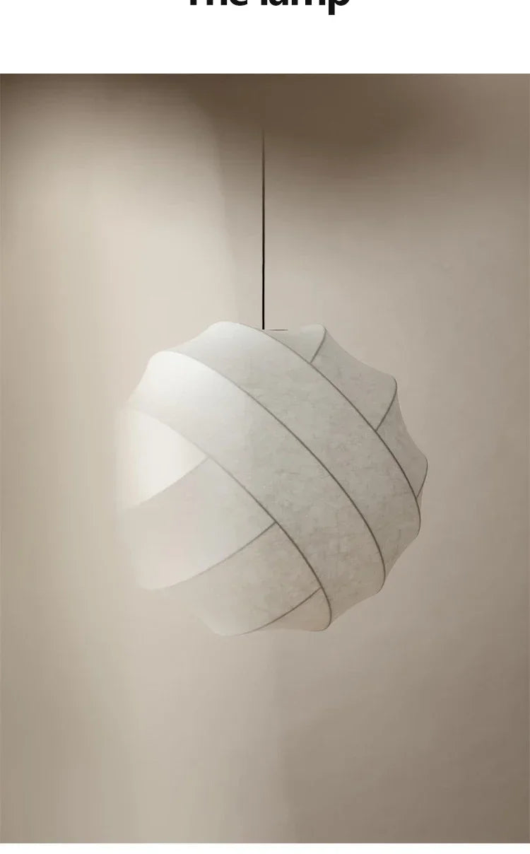 Janpanses Wabi Sabi Silk Led Pendant Lamps Living Dining Room Bedroom Chandeliers Home Decor Minimalist Hanging Lights Fixtures