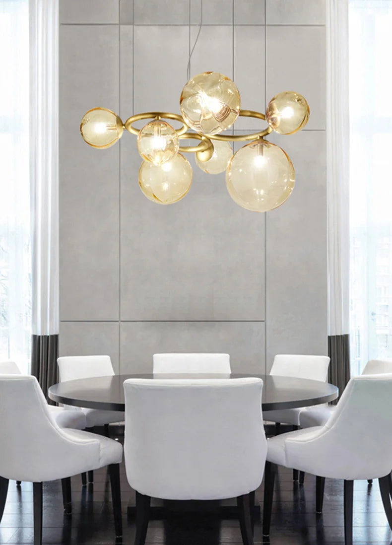 Modern Minimalism Nordic Glass Chandelier Room Decor Lights Living Dining Bedroom Luxury Pendant Lamps Indoor Lighting Fixtures