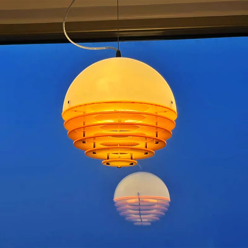 Modern Nordic Yellow Acrylic Glass Pendant Light Living Dining Bedroom Room Decor Sunset Lamp Indoor Lustre Lighting Fixtures