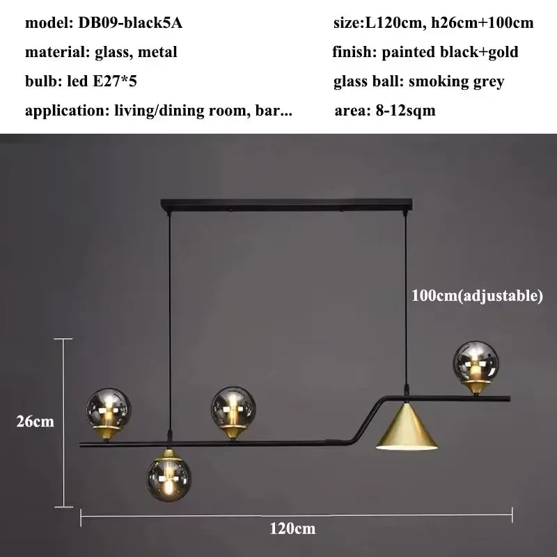 Modern Glass Ball Long Led Pendant Lights Living Dining Room Chandeliers Lighting Home Decor Bar Kitchen Hanging Lamp Luminaire