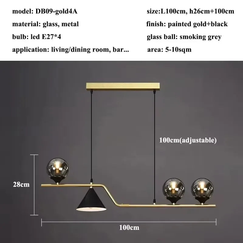 Modern Glass Ball Long Led Pendant Lights Living Dining Room Chandeliers Lighting Home Decor Bar Kitchen Hanging Lamp Luminaire