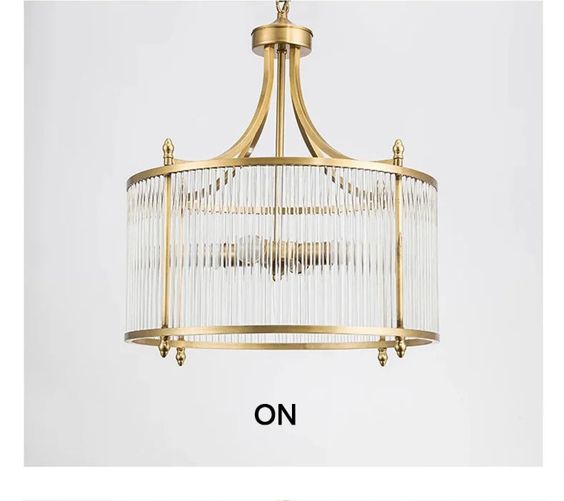Modern Luxury Glass Chandelier Golden Copper Living Dining Bedroom Home Room Decor Ceiling Pendant Light Indoor LED Lamp Fixture