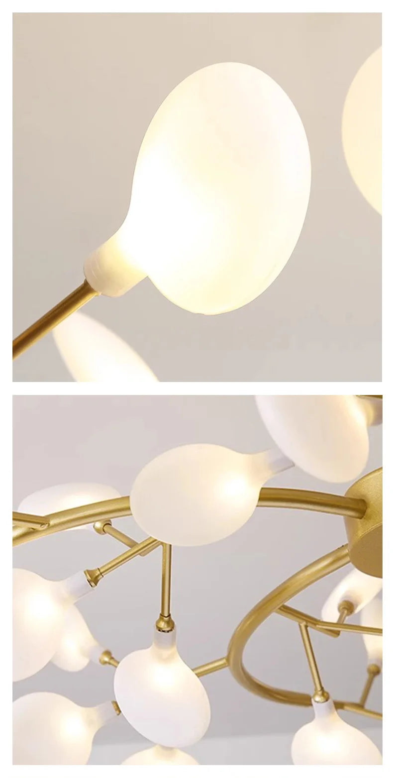 Nordic G4 Led Chandelier Lighting Modern Branch Pendant Light Living Room Gold / Black Led Luminarias Art Decor Indoor Lighting