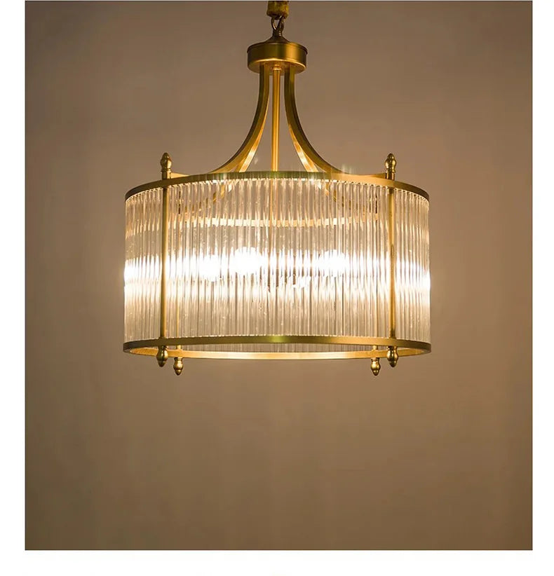 Modern Luxury Glass Chandelier Golden Copper Living Dining Bedroom Home Room Decor Ceiling Pendant Light Indoor LED Lamp Fixture