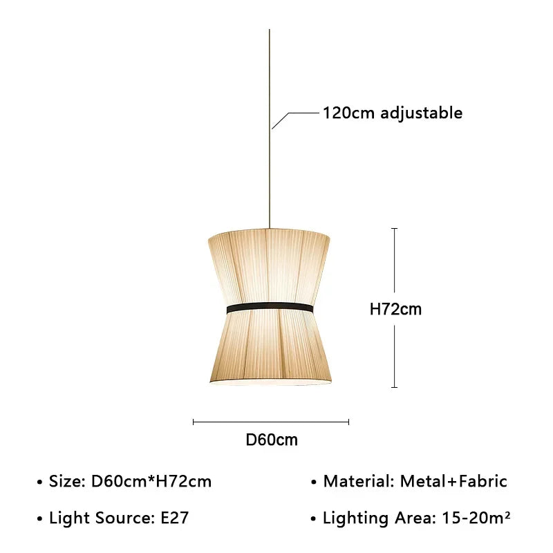 Modern Japanese Wabi Sabi Fabric Chandelier Living Dining Bedroom Nordic Decoration Home Pendant Lights Indoor Lighting Fixtures