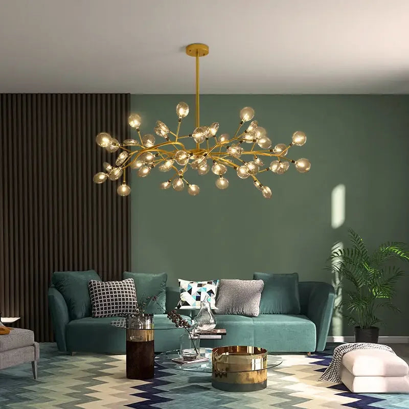 Nordic G4 Led Chandelier Lighting Modern Branch Pendant Light Living Room Gold / Black Led Luminarias Art Decor Indoor Lighting