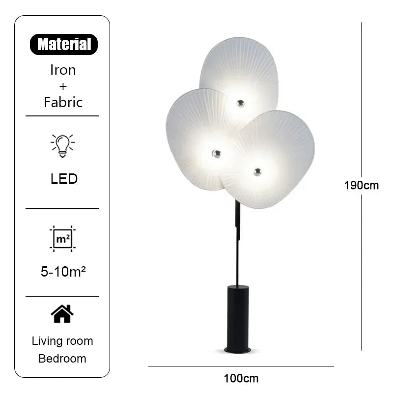 Modern Nordic Minimalism Fan Shaped Sofaside Floor Lamp Homestay Living Room Designer Lamps Bedroom Home Lighting Decor Fixtures