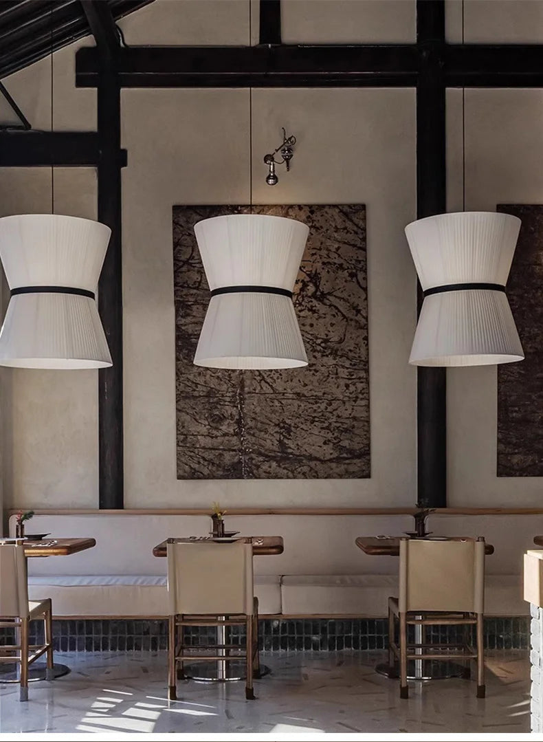 Modern Japanese Wabi Sabi Fabric Chandelier Living Dining Bedroom Nordic Decoration Home Pendant Lights Indoor Lighting Fixtures