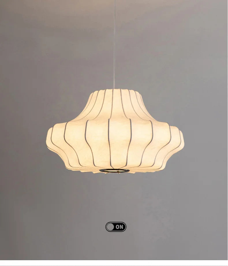 Japanese Wabi Sabi Silk Chandelier Living Dining Room Bedroom B&B Personalized Home Decor Pendant Light Indoor Lighting Fixtures