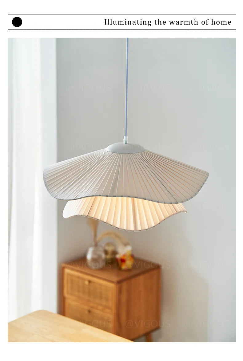 Nordic Fabric Led E27 Pendant Light Dining Living Room Bedroom Chandelier Lustre Decoration Home Ceiling Hanging Lamps Luminaire