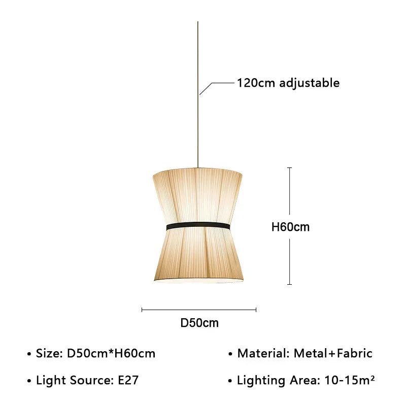 Modern Japanese Wabi Sabi Fabric Chandelier Living Dining Bedroom Nordic Decoration Home Pendant Lights Indoor Lighting Fixtures