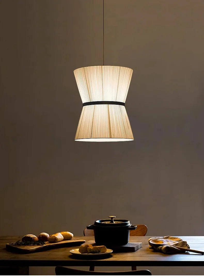 Modern Japanese Wabi Sabi Fabric Chandelier Living Dining Bedroom Nordic Decoration Home Pendant Lights Indoor Lighting Fixtures