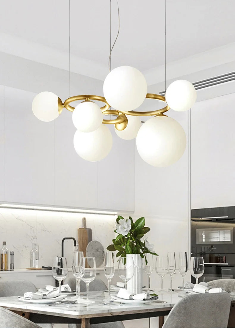 Modern Minimalism Nordic Glass Chandelier Room Decor Lights Living Dining Bedroom Luxury Pendant Lamps Indoor Lighting Fixtures