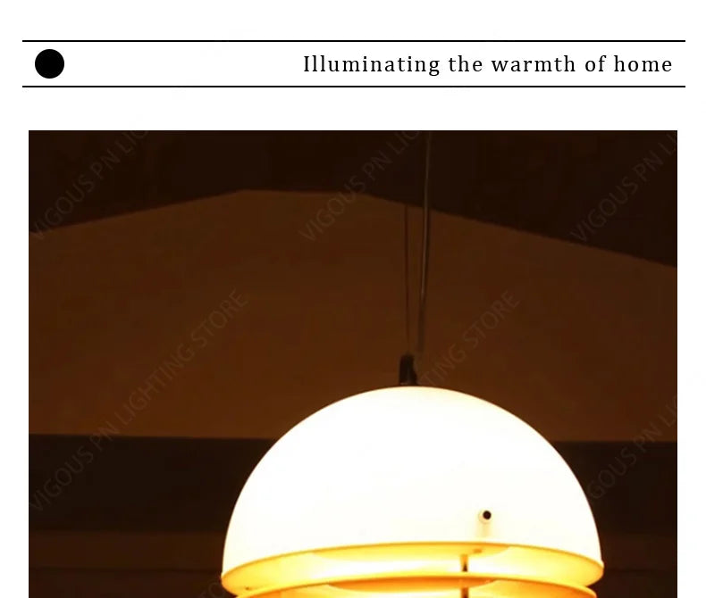 Modern Nordic Yellow Acrylic Glass Pendant Light Living Dining Bedroom Room Decor Sunset Lamp Indoor Lustre Lighting Fixtures