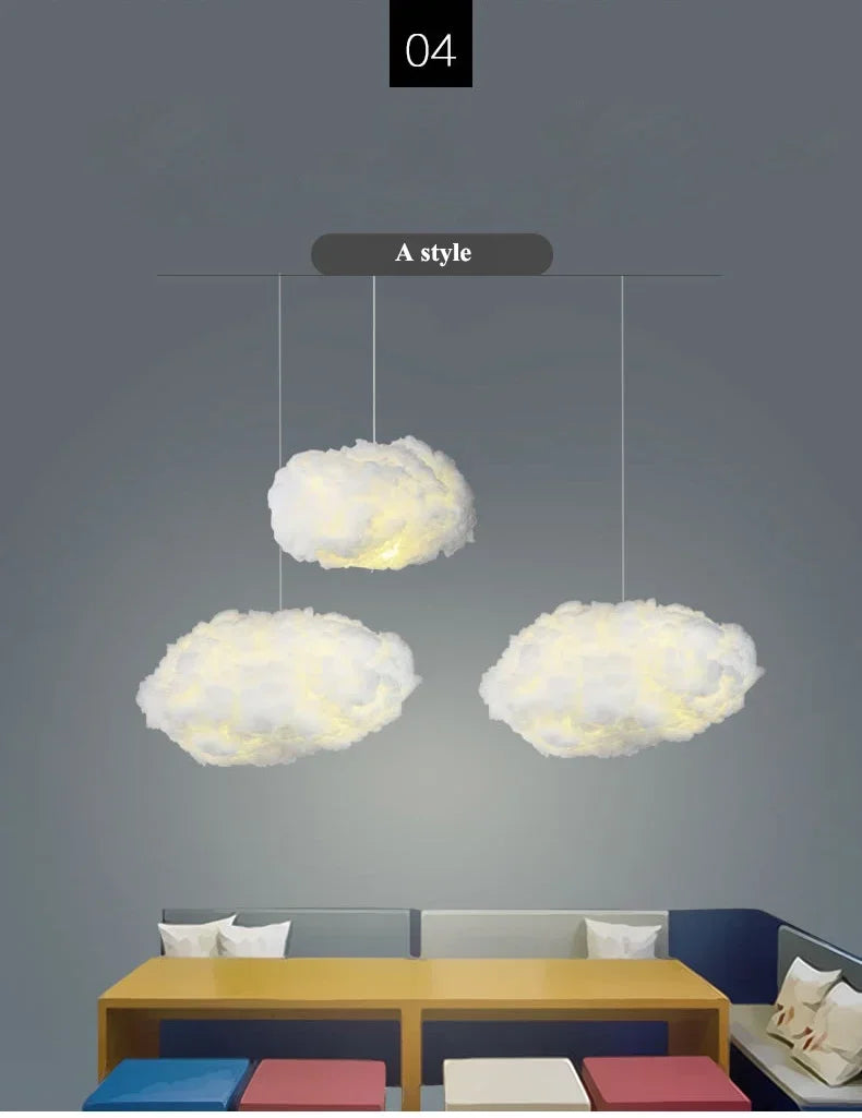 Nordic Floating Cloud Pendant Lights Living Dining Children Room Led Chandelier Lighting Bedroom B&B Club Hanging Lamp Luminaire