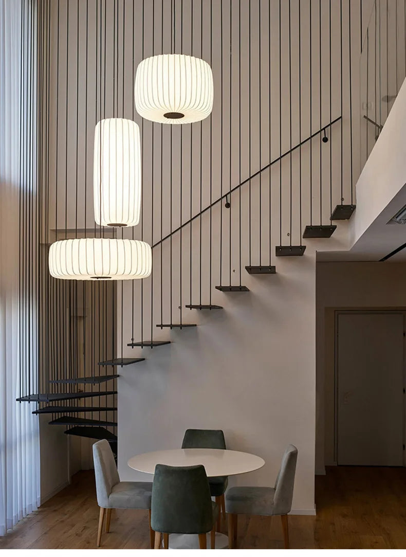 Modern Japanese Wabi Sabi Silk E27 Chandelier Nordic Home Decor Designer Lamp Living Dining Room Bedroom B&B Loft Pendant Lights