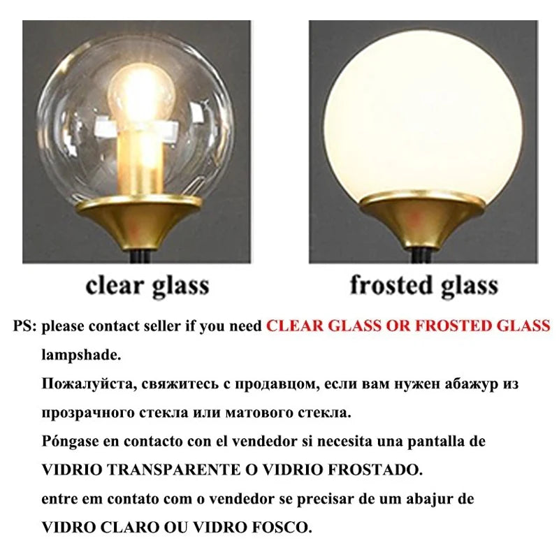 Modern Glass Ball Long Led Pendant Lights Living Dining Room Chandeliers Lighting Home Decor Bar Kitchen Hanging Lamp Luminaire