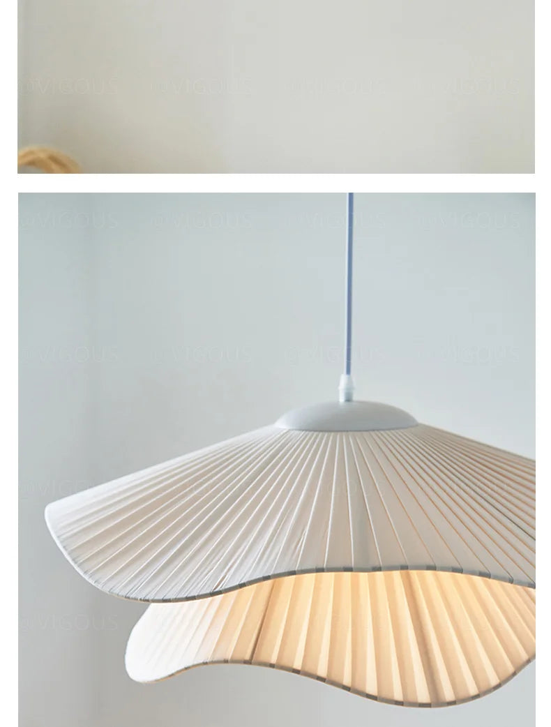 Nordic Fabric Led E27 Pendant Light Dining Living Room Bedroom Chandelier Lustre Decoration Home Ceiling Hanging Lamps Luminaire