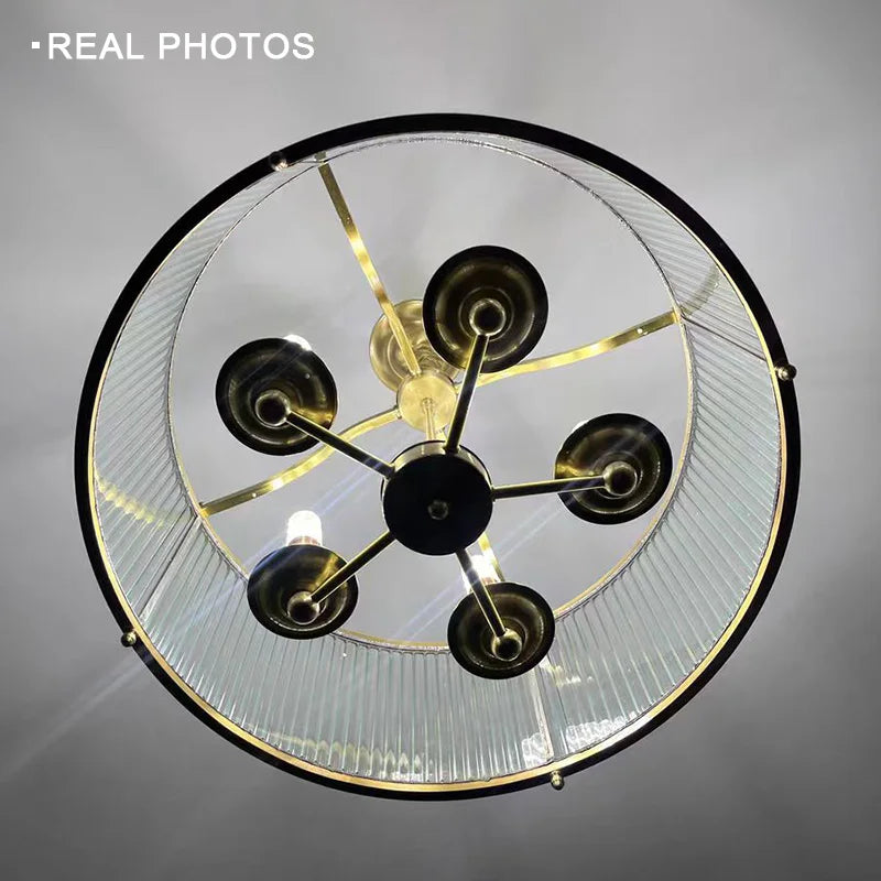 Modern Luxury Glass Chandelier Golden Copper Living Dining Bedroom Home Room Decor Ceiling Pendant Light Indoor LED Lamp Fixture