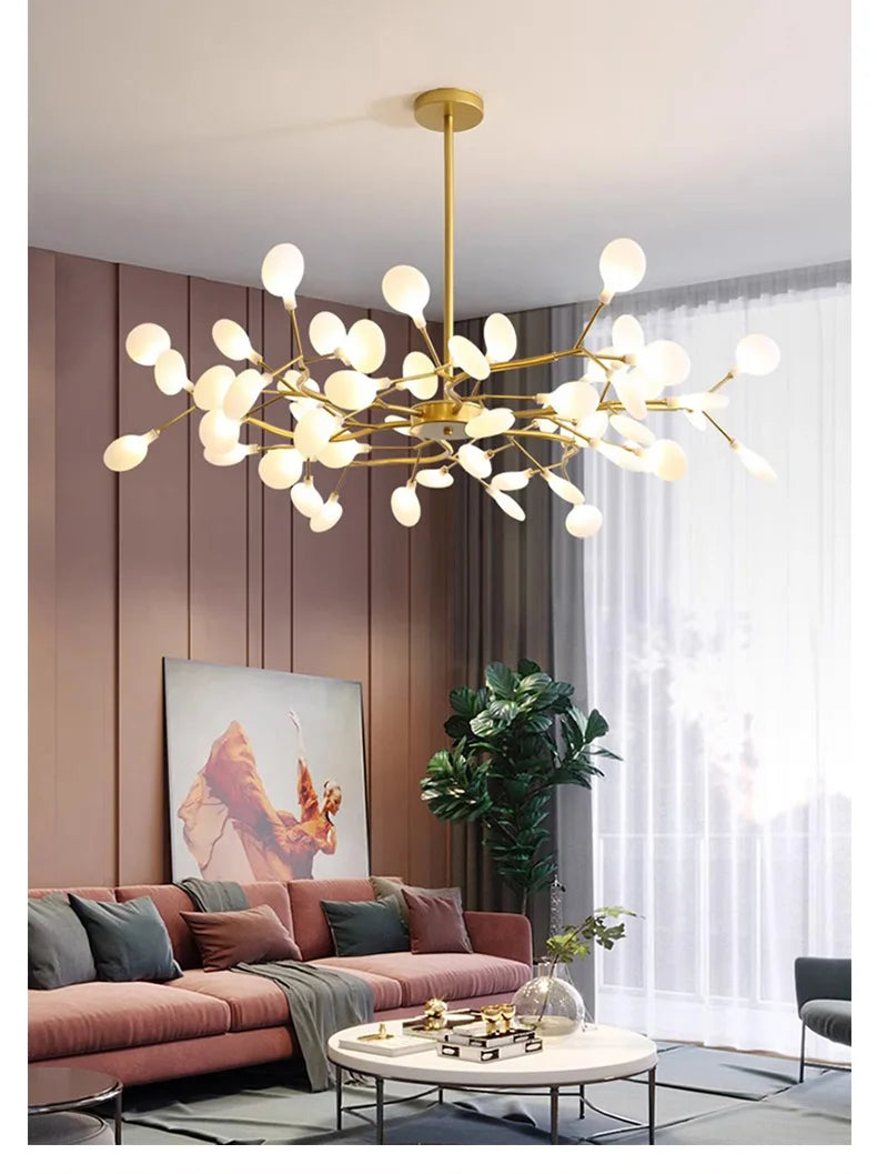 Nordic G4 Led Chandelier Lighting Modern Branch Pendant Light Living Room Gold / Black Led Luminarias Art Decor Indoor Lighting