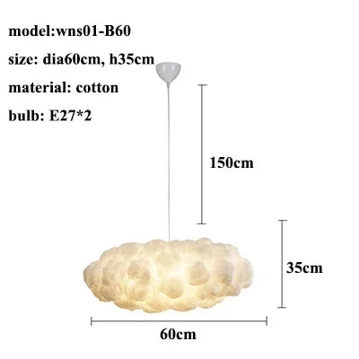 Nordic Floating Cloud Pendant Lights Living Dining Children Room Led Chandelier Lighting Bedroom B&B Club Hanging Lamp Luminaire