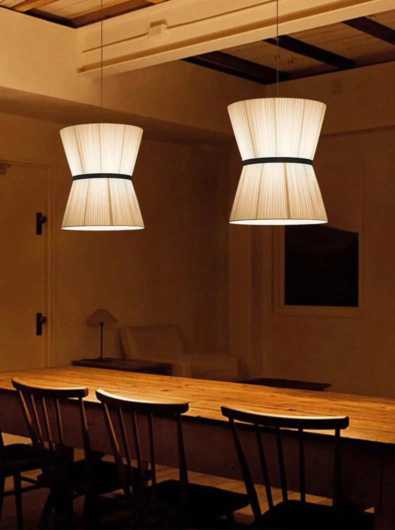 Modern Japanese Wabi Sabi Fabric Chandelier Living Dining Bedroom Nordic Decoration Home Pendant Lights Indoor Lighting Fixtures