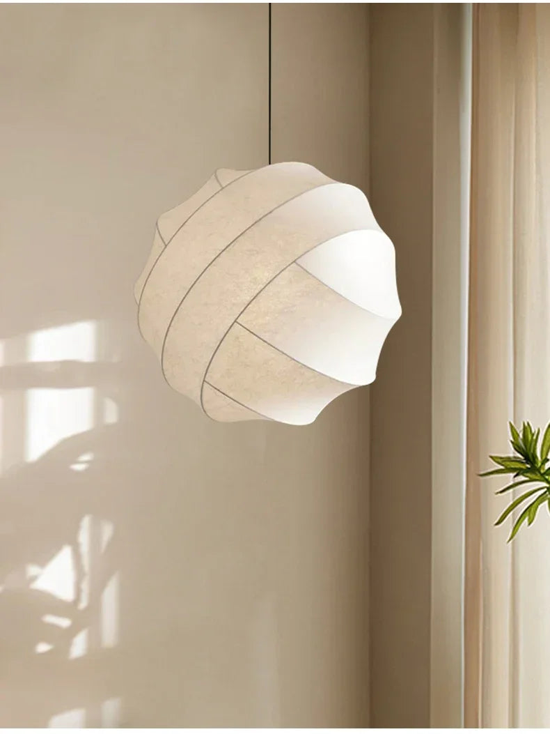 Janpanses Wabi Sabi Silk Led Pendant Lamps Living Dining Room Bedroom Chandeliers Home Decor Minimalist Hanging Lights Fixtures
