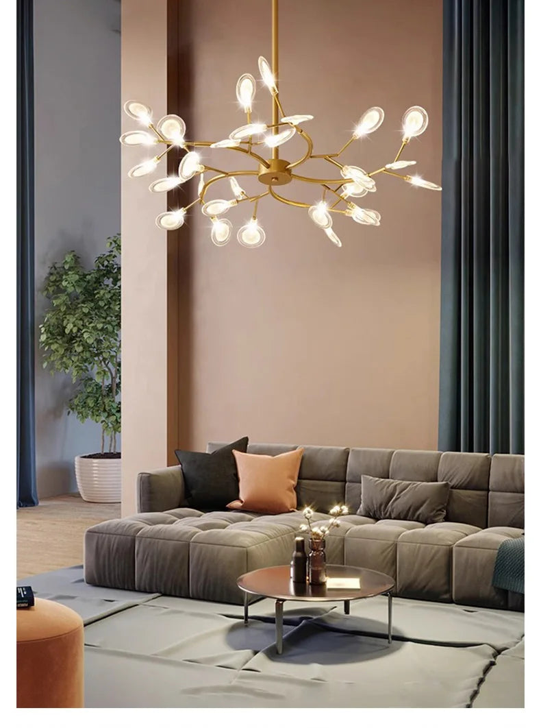 Nordic G4 Led Chandelier Lighting Modern Branch Pendant Light Living Room Gold / Black Led Luminarias Art Decor Indoor Lighting