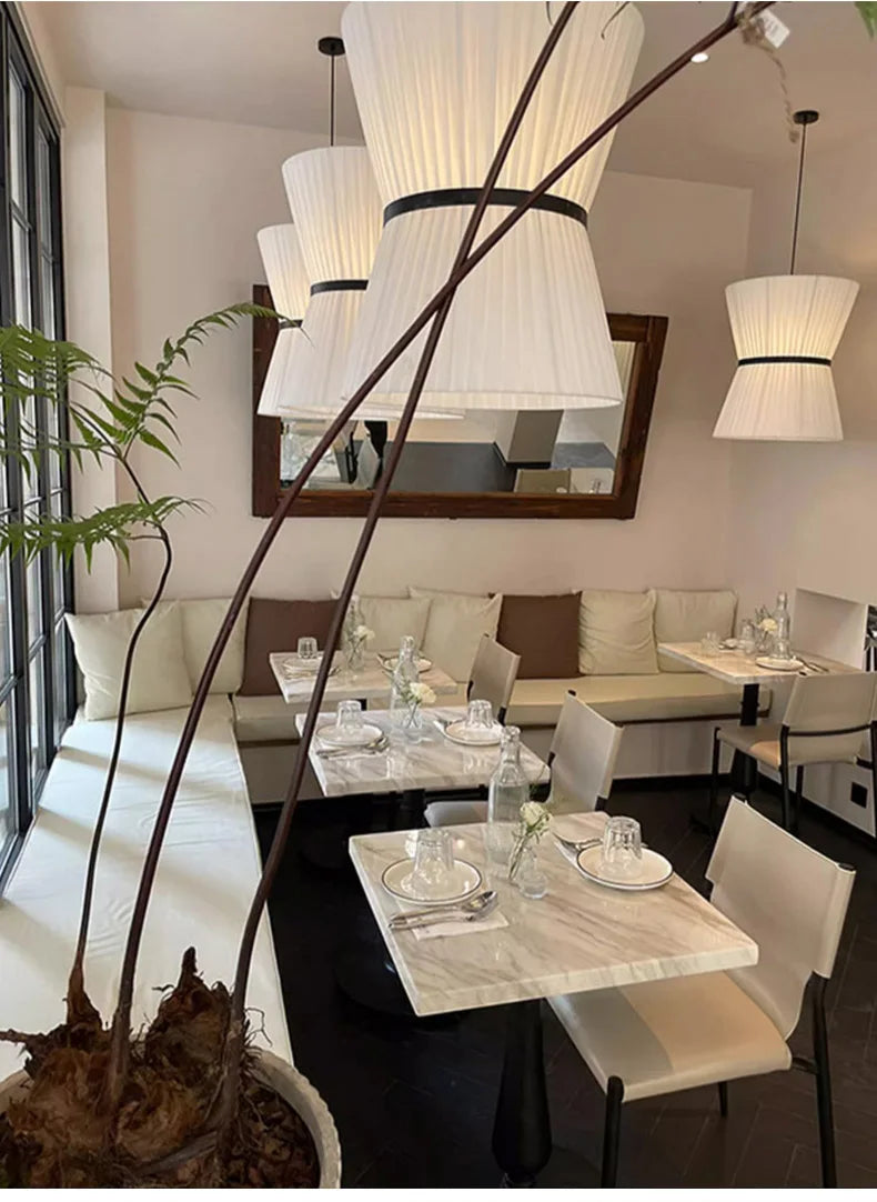 Modern Japanese Wabi Sabi Fabric Chandelier Living Dining Bedroom Nordic Decoration Home Pendant Lights Indoor Lighting Fixtures