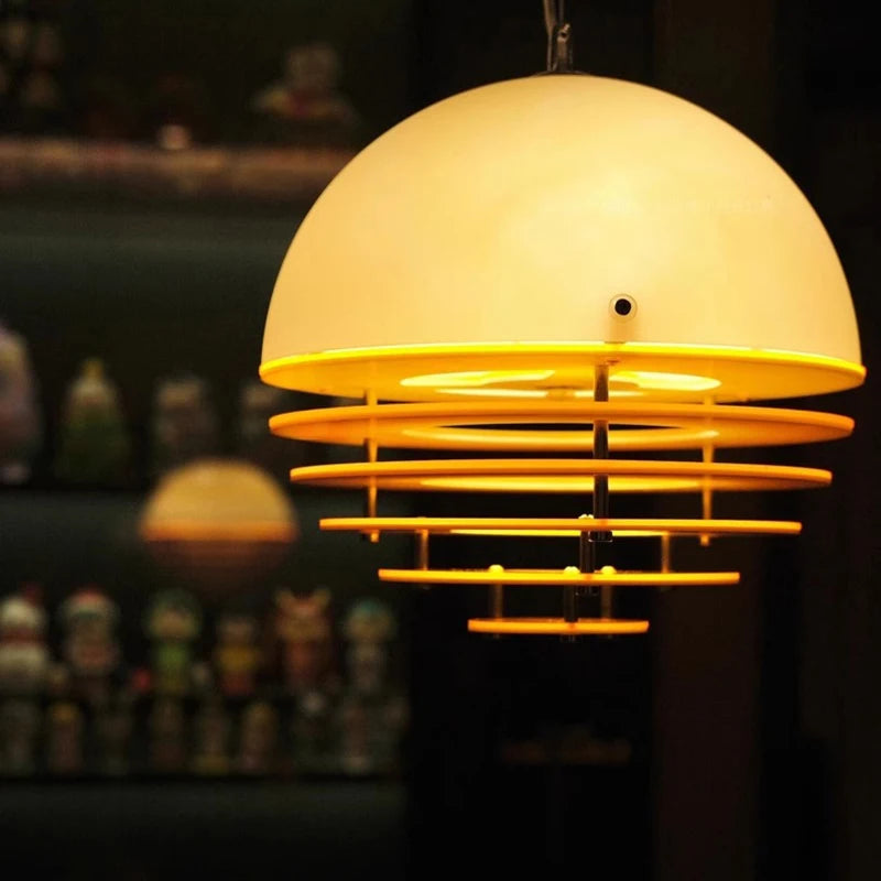 Modern Nordic Yellow Acrylic Glass Pendant Light Living Dining Bedroom Room Decor Sunset Lamp Indoor Lustre Lighting Fixtures