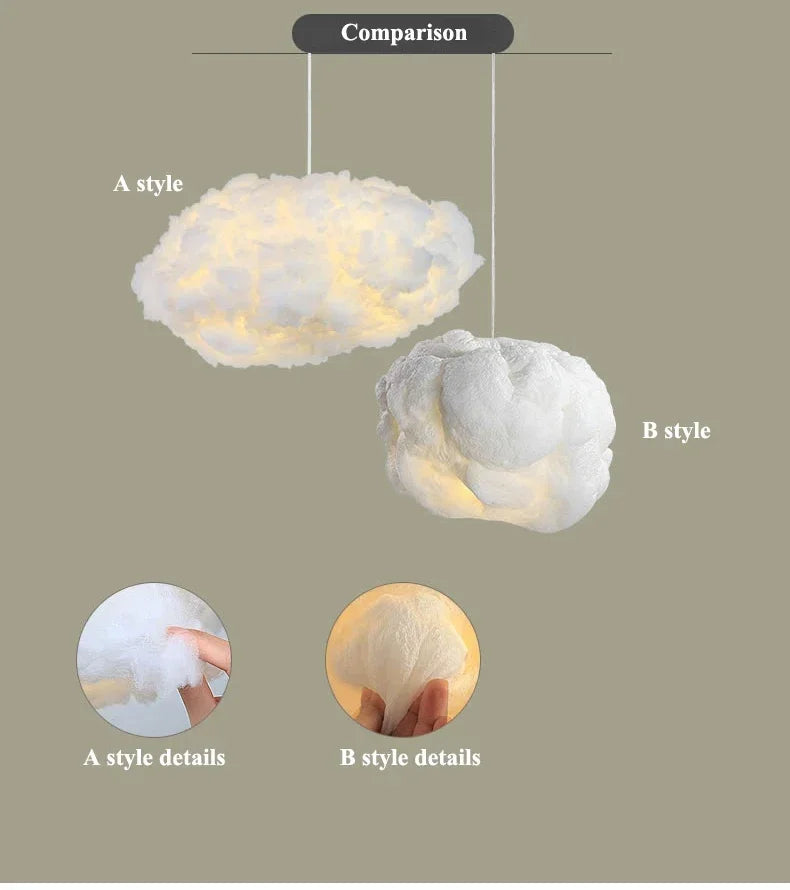 Nordic Floating Cloud Pendant Lights Living Dining Children Room Led Chandelier Lighting Bedroom B&B Club Hanging Lamp Luminaire