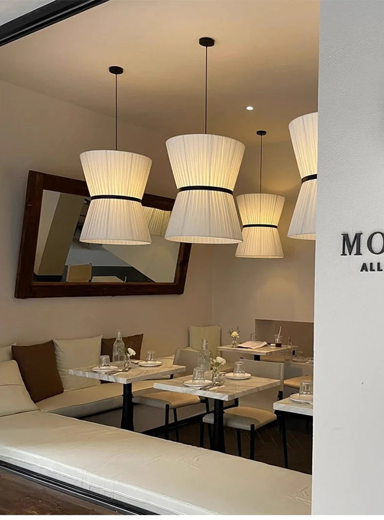 Modern Japanese Wabi Sabi Fabric Chandelier Living Dining Bedroom Nordic Decoration Home Pendant Lights Indoor Lighting Fixtures