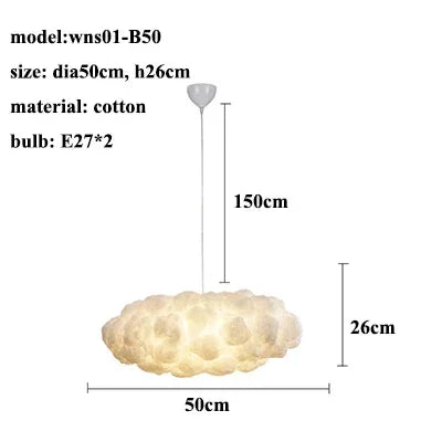 Nordic Floating Cloud Pendant Lights Living Dining Children Room Led Chandelier Lighting Bedroom B&B Club Hanging Lamp Luminaire