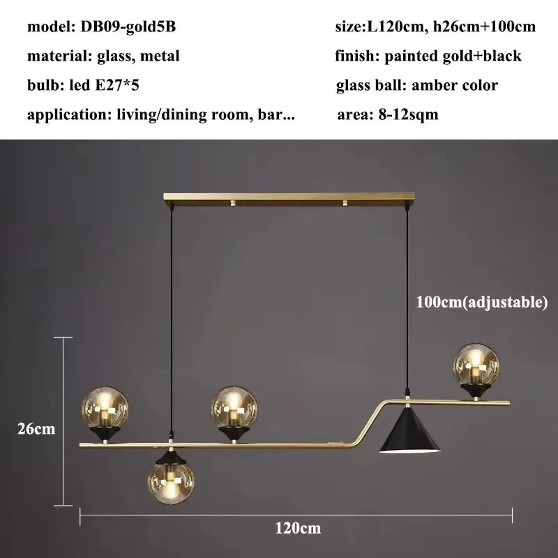 Modern Glass Ball Long Led Pendant Lights Living Dining Room Chandeliers Lighting Home Decor Bar Kitchen Hanging Lamp Luminaire