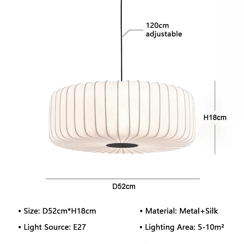 Modern Japanese Wabi Sabi Silk E27 Chandelier Nordic Home Decor Designer Lamp Living Dining Room Bedroom B&B Loft Pendant Lights