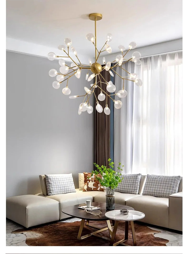 Nordic G4 Led Chandelier Lighting Modern Branch Pendant Light Living Room Gold / Black Led Luminarias Art Decor Indoor Lighting