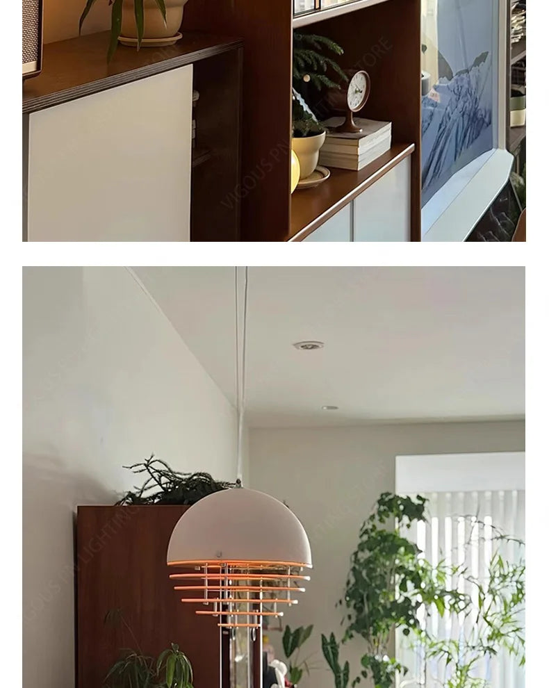 Modern Nordic Yellow Acrylic Glass Pendant Light Living Dining Bedroom Room Decor Sunset Lamp Indoor Lustre Lighting Fixtures