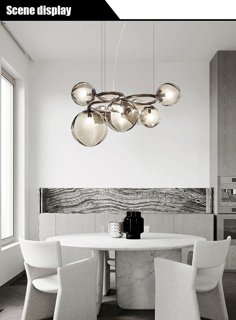 Modern Minimalism Nordic Glass Chandelier Room Decor Lights Living Dining Bedroom Luxury Pendant Lamps Indoor Lighting Fixtures