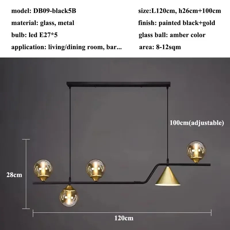 Modern Glass Ball Long Led Pendant Lights Living Dining Room Chandeliers Lighting Home Decor Bar Kitchen Hanging Lamp Luminaire