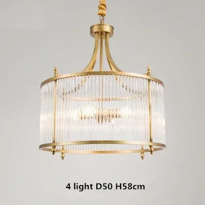 Modern Luxury Glass Chandelier Golden Copper Living Dining Bedroom Home Room Decor Ceiling Pendant Light Indoor LED Lamp Fixture
