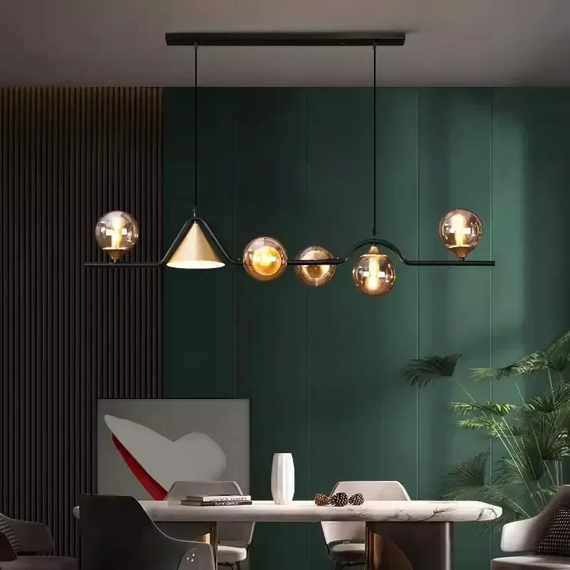 Modern Glass Ball Long Led Pendant Lights Living Dining Room Chandeliers Lighting Home Decor Bar Kitchen Hanging Lamp Luminaire