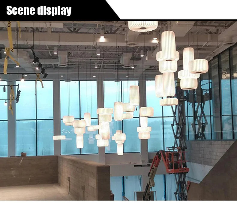 Modern Japanese Wabi Sabi Silk E27 Chandelier Nordic Home Decor Designer Lamp Living Dining Room Bedroom B&B Loft Pendant Lights