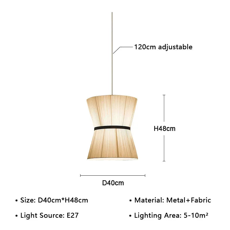 Modern Japanese Wabi Sabi Fabric Chandelier Living Dining Bedroom Nordic Decoration Home Pendant Lights Indoor Lighting Fixtures