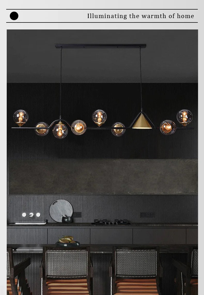 Modern Glass Ball Long Led Pendant Lights Living Dining Room Chandeliers Lighting Home Decor Bar Kitchen Hanging Lamp Luminaire