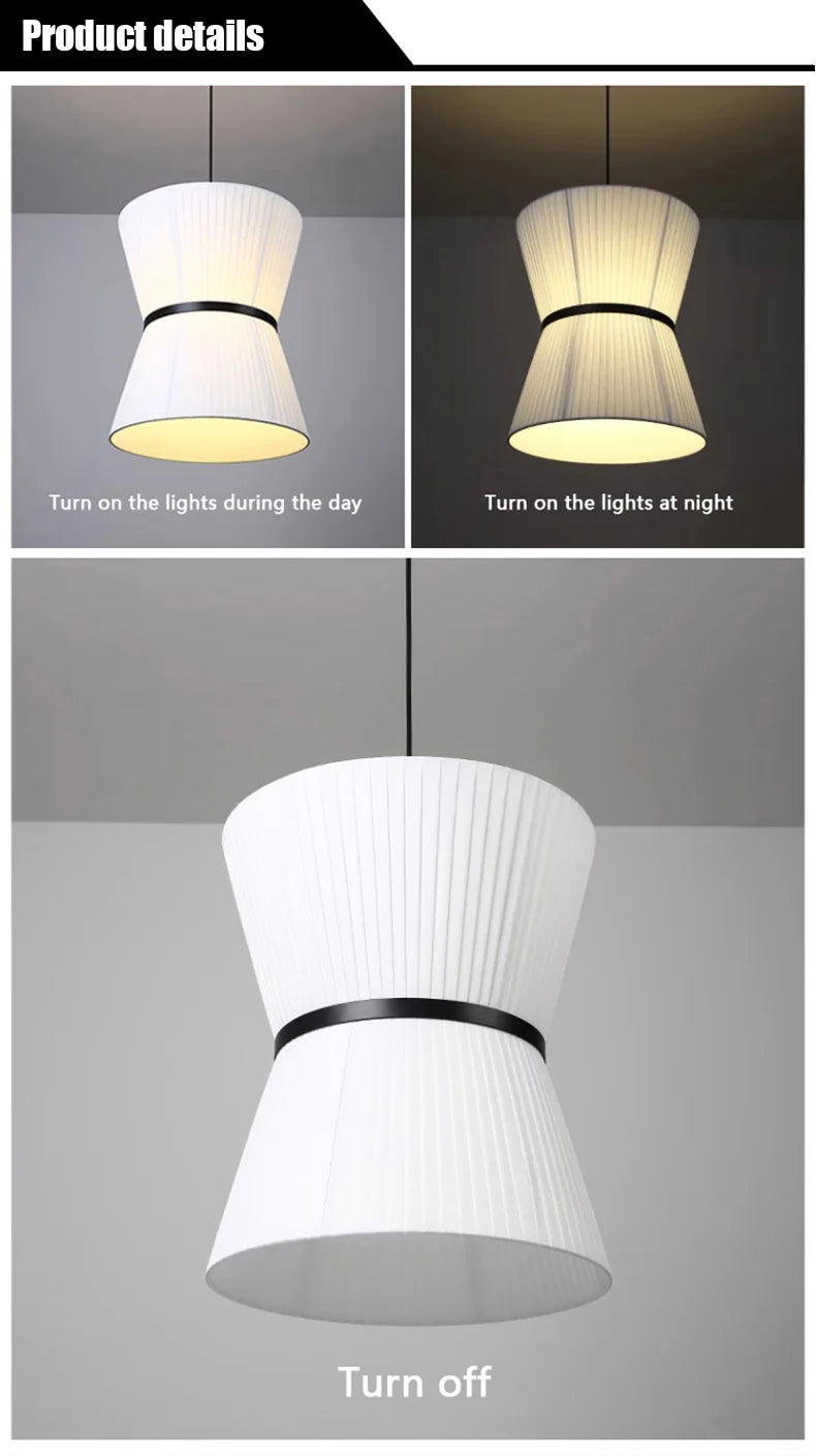 Modern Japanese Wabi Sabi Fabric Chandelier Living Dining Bedroom Nordic Decoration Home Pendant Lights Indoor Lighting Fixtures