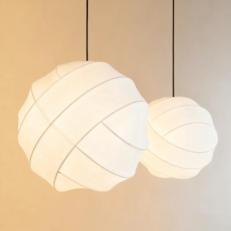 Janpanses Wabi Sabi Silk Led Pendant Lamps Living Dining Room Bedroom Chandeliers Home Decor Minimalist Hanging Lights Fixtures