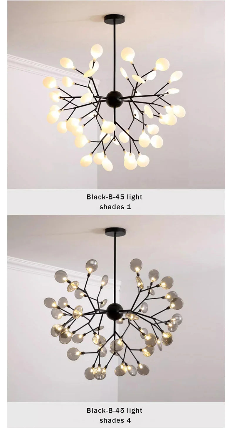 Nordic G4 Led Chandelier Lighting Modern Branch Pendant Light Living Room Gold / Black Led Luminarias Art Decor Indoor Lighting