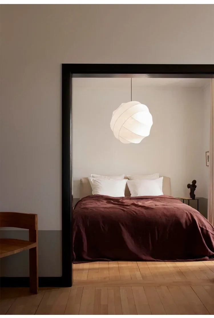 Janpanses Wabi Sabi Silk Led Pendant Lamps Living Dining Room Bedroom Chandeliers Home Decor Minimalist Hanging Lights Fixtures