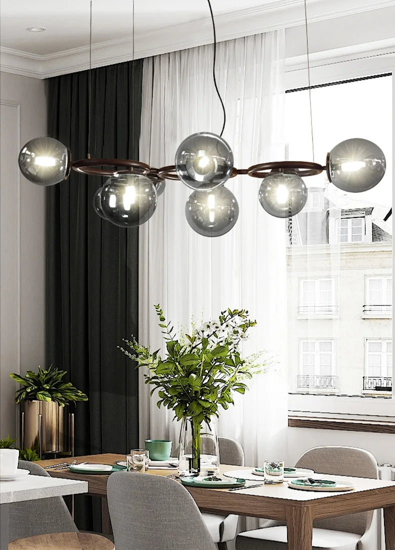 Modern Minimalism Nordic Glass Chandelier Room Decor Lights Living Dining Bedroom Luxury Pendant Lamps Indoor Lighting Fixtures
