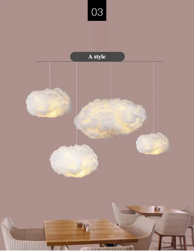 Nordic Floating Cloud Pendant Lights Living Dining Children Room Led Chandelier Lighting Bedroom B&B Club Hanging Lamp Luminaire